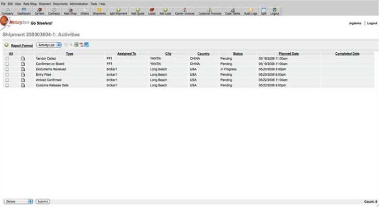 MG_ITM Activity Screen