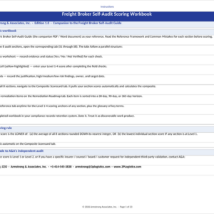 Freight Broker Carrier Vetting & Compliance Guide + Self-Audit Workbook